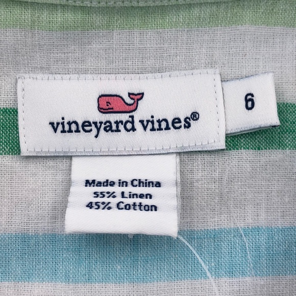 Vineyard Vines Gustavia Stripe Linen Blend Popover, NWT - Picture 5 of 7